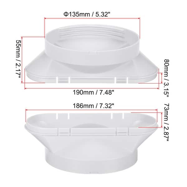 2pcs 5.3" Portable Air Conditioner Window Exhaust Hose Adapter Tube